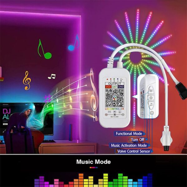 KD0062 USB 24 Key Bluetooth Vuurwerk Lantaarn LED Muziek Decoratie Licht, 117LED - Afbeelding 5