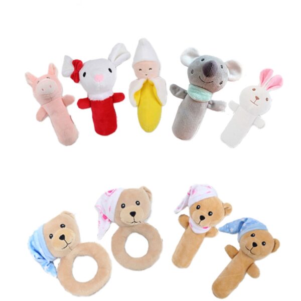 Baby Hand Rammelaars Speelgoed Handgreep Stok Pasgeboren Rustgevend Speelgoed,Stijl:, Giraffe, Pink Rabbit, Little Grey Elephant, Koala, Piggy, Monkey, White Rabbit, Little Red Mouse, Little Flower Elephant, Little Banana, Sleep Bear Blue Rattles... - Afbeelding 2