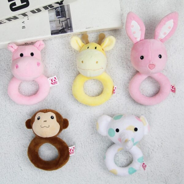 Baby Hand Rammelaars Speelgoed Handgreep Stok Pasgeboren Rustgevend Speelgoed,Stijl:, Giraffe, Pink Rabbit, Little Grey Elephant, Koala, Piggy, Monkey, White Rabbit, Little Red Mouse, Little Flower Elephant, Little Banana, Sleep Bear Blue Rattles... - Afbeelding 5