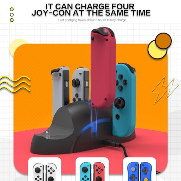 Voor Nintendo Switch/Switch Pro SW168 6 in 1 Joycon Gamepad Houder Oplader Handvat Opslag Beugel - Afbeelding 5
