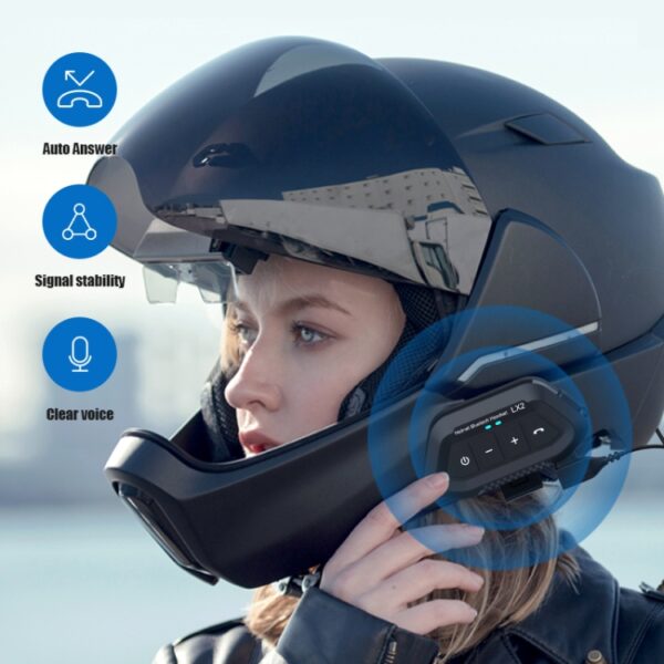 LX2 Motorhelm Bluetooth-oortelefoon Waterdichte ruisonderdrukkende motorfietshoofdtelefoon, LX2 (Black), LX2 (White) - Afbeelding 11