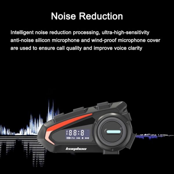 KUQIBAO Motorhelm Waterdichte Bluetooth-headset met scherm - Afbeelding 9