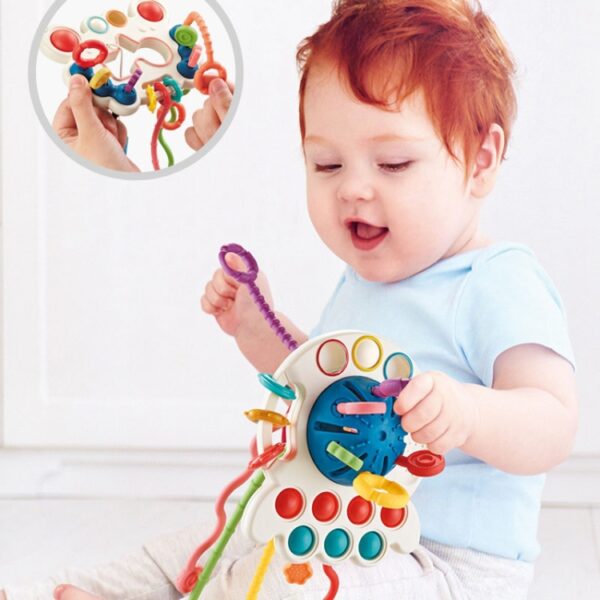 Babypuzzel Leuk vingerpompspeelgoed Verlichting Vroeg onderwijsspeelgoed, Octopus (Blue), Octopus (Red), Cartoon Crab (Orange), Cartoon Crab (Green), Rocket (Blue), Rocket (Red), Flying Sword (Red), Flying Sword (White), Crab, Space Ship... - Afbeelding 4