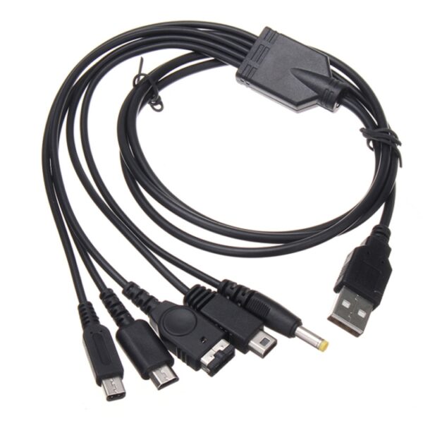 5-in-1 USB-oplaadkabel voor Wii U / NEW 3DSXL / NEW 3DS / NDS LITE SP / PSP
