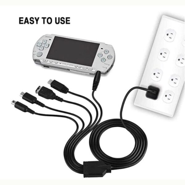 5-in-1 USB-oplaadkabel voor Wii U / NEW 3DSXL / NEW 3DS / NDS LITE SP / PSP - Afbeelding 2