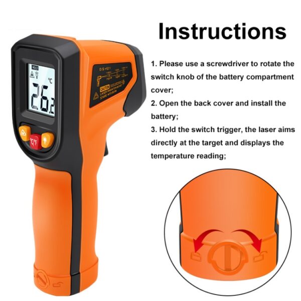 Digitale display, zeer nauwkeurige infraroodthermometer voor de bakkerijkeukenindustrie, T400, T400A (Adjustable), T600, T600A (Adjustable) - Afbeelding 4