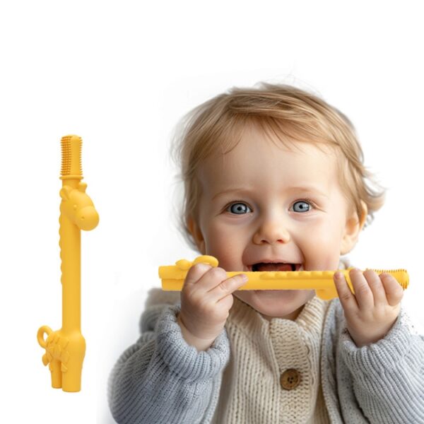 Babyhertenspeelgoed Voedsel Tandjesstokjes Siliconen Giraffe - Afbeelding 2