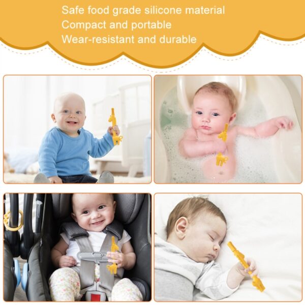 Babyhertenspeelgoed Voedsel Tandjesstokjes Siliconen Giraffe - Afbeelding 6