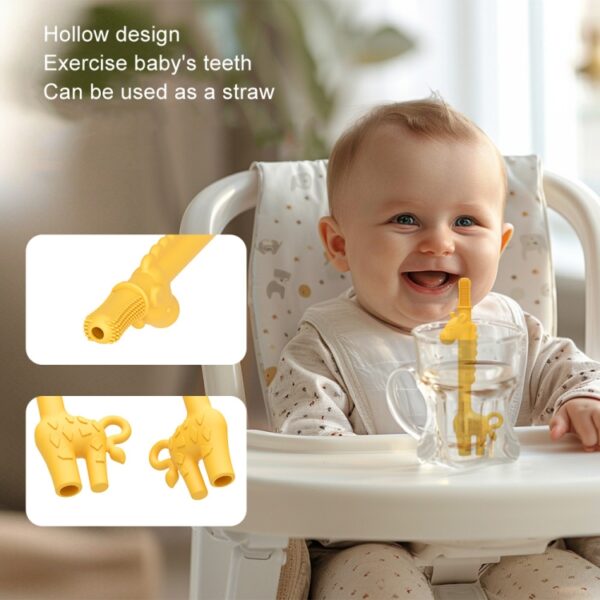 Babyhertenspeelgoed Voedsel Tandjesstokjes Siliconen Giraffe - Afbeelding 7