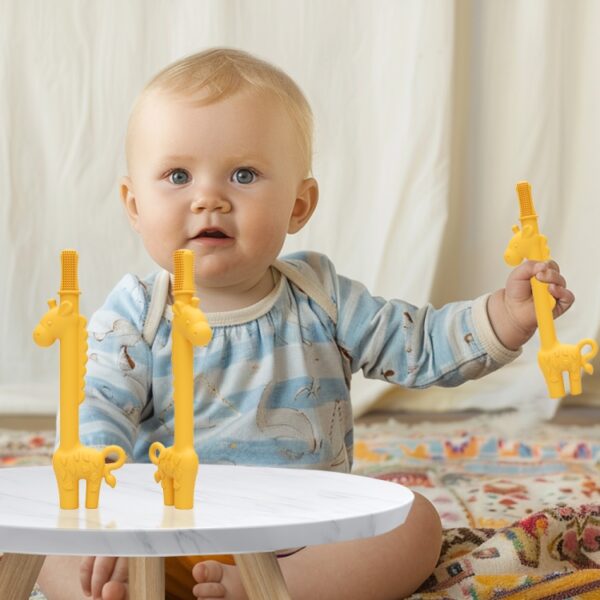Babyhertenspeelgoed Voedsel Tandjesstokjes Siliconen Giraffe - Afbeelding 9