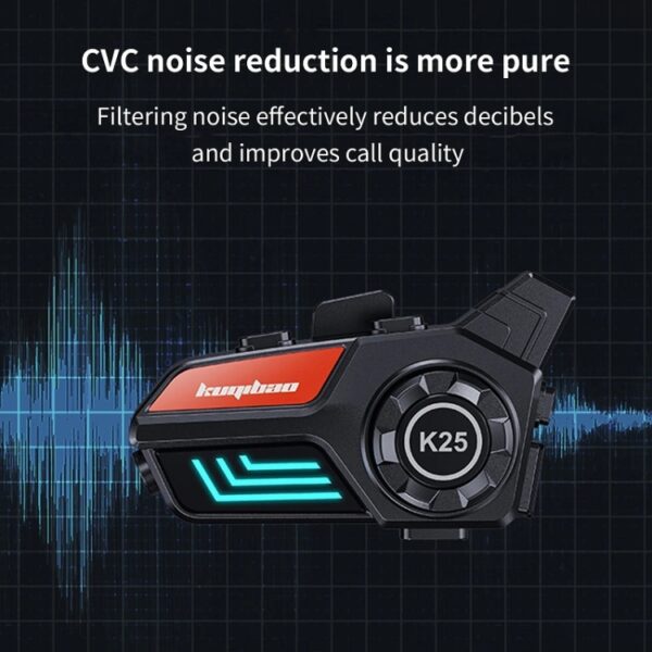 KUQIBAO Motorhelm Waterdichte Bluetooth Headset Met Licht - Afbeelding 5