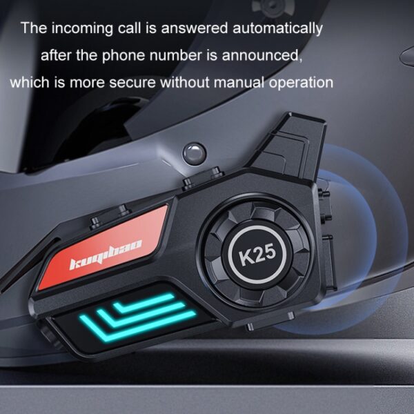 KUQIBAO Motorhelm Waterdichte Bluetooth Headset Met Licht - Afbeelding 8