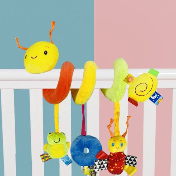 Baby Rups Bed Spiraal Speelgoed Cartoon Dier Baby Met Rammelaar Bij Kinderwagen Hangend Rustgevend Speelgoed, H033B - Afbeelding 2