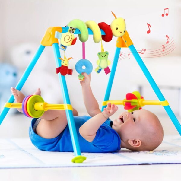 Baby Rups Bed Spiraal Speelgoed Cartoon Dier Baby Met Rammelaar Bij Kinderwagen Hangend Rustgevend Speelgoed, H033B - Afbeelding 7