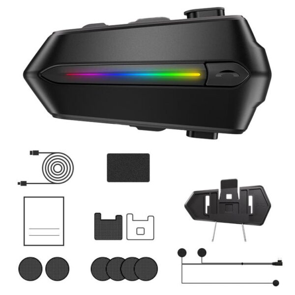 C5S IPX6 Waterproof CVC Noise Reduction Motorcycle Helmet Bluetooth Headset, Soft Mic, Hard Mic, Soft and Hard Mics