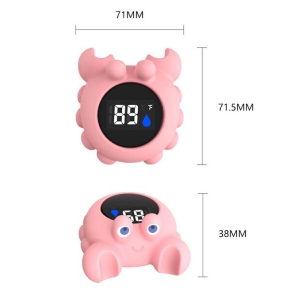 Crab Shape Digital Thermometer Baby Bath Water Thermometer, White LCD, Black LED - Afbeelding 3