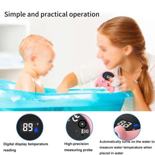 Crab Shape Digital Thermometer Baby Bath Water Thermometer, White LCD, Black LED - Afbeelding 5