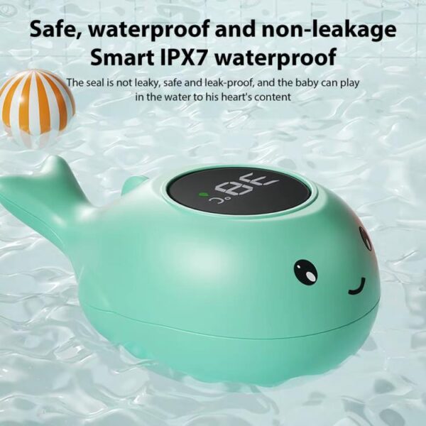 IPX7 Waterproof Cartoon Whale Color LED Screen Smart Water Thermometer Baby Bath Thermometer - Afbeelding 6