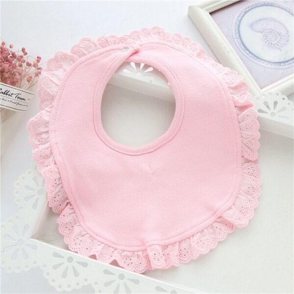 3 stuks pasgeboren kanten strik slabbetjes baby speeksel handdoeken - Afbeelding 3