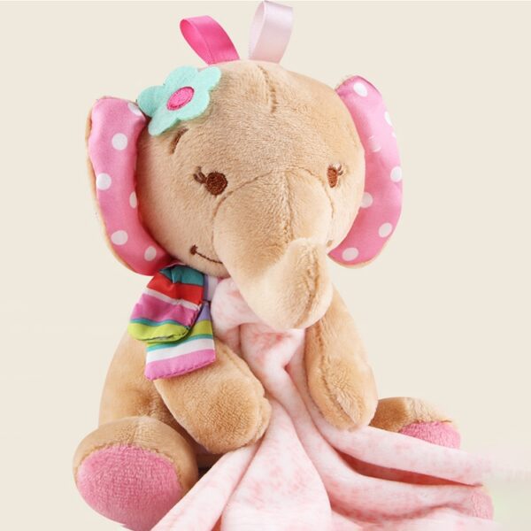 Baby troostende baby multifunctionele slaappluche opbergdeken Cartoon dierenhanddoek - Afbeelding 3