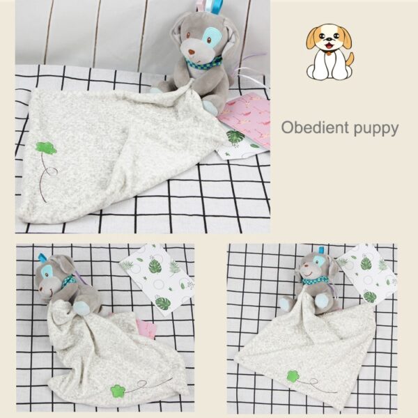 Baby troostende baby multifunctionele slaappluche opbergdeken Cartoon dierenhanddoek - Afbeelding 9