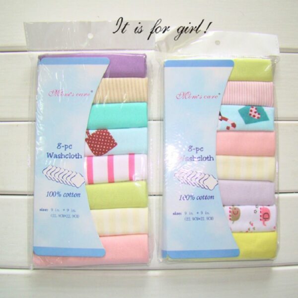 8 STKS/PARTIJ Katoenen pasgeboren babyhanddoeken Speekselhanddoek Baby Jongens Meisjes Verplegingshanddoek Zakdoek - Afbeelding 4