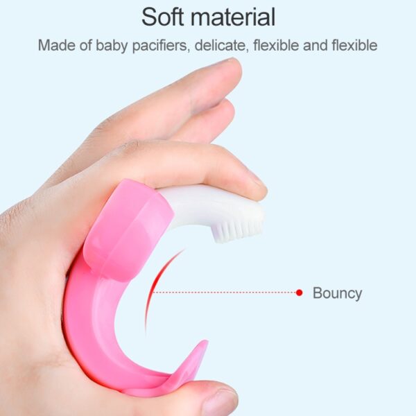3 PCS Baby Siliconen Training Tandenborstel Banaan Vorm Veilig Waggel Bijtring Kauwen Speelgoed Tandjes Ring Cadeau voor Baby Baby Kauwen, Pink-B, Yellow-B - Afbeelding 6