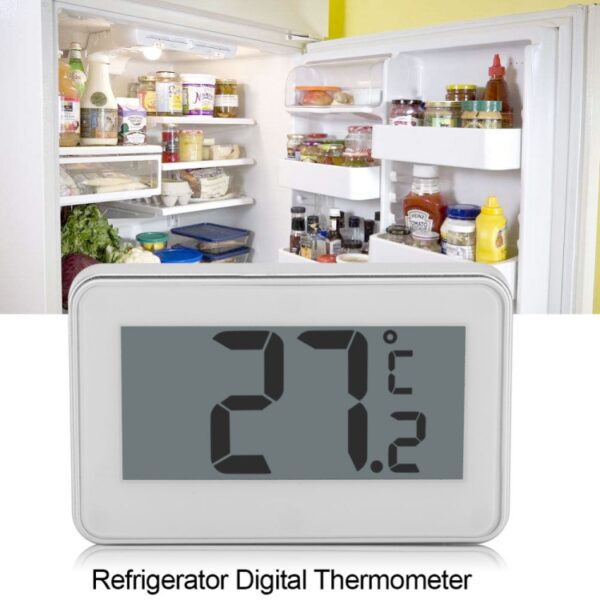Grote LCD-koelkastthermometer met verstelbare standaardmagneet Digitale thermometer, Thermometer White - Afbeelding 7