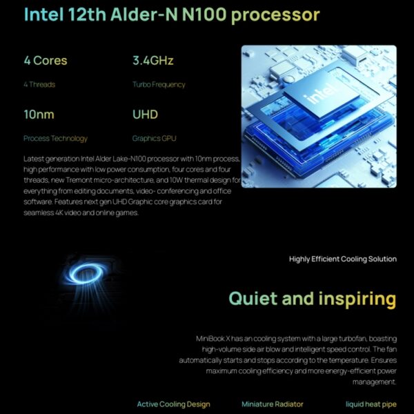 Windows 10, Intel Celeron N5100 Quad Core 1,1 GHz-1,8 GHz, ondersteuning voor WiFi 6 / Bluetooth / TF-kaart, EU-stekker, MiniBook 12GB+512GB - Afbeelding 9