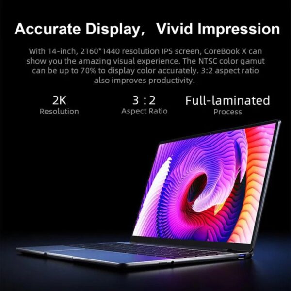 Chuwi CoreBook X Laptop, 14 inch, 8 GB + 512GB, Windows 10 Home, Intel Core I5-8259U Quad Core 2.3GHz-3.8GHz, ondersteuning Dual Band WiFi / Bluetooth / TF-kaartverlenging (Dark Grey) - Afbeelding 7