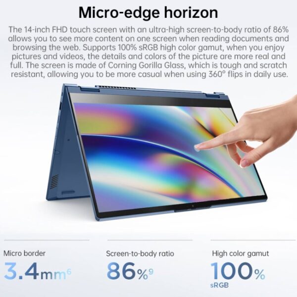 Lenovo Thinkbook 14s Yoga Laptop, 14 inch, 16 GB + 512GB, Windows 10 Professional Edition, Intel Core I5-1135G7 Quad Core Tot 4.2 GHz, ondersteuning WiFi 6 & Bluetooth & HDMI, US Plug (blauw) - Afbeelding 11