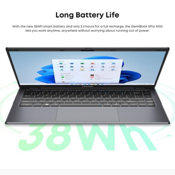 CHUWI GemiBook XPro 14,1 inch laptop, 16 GB + 512 GB, Windows 11 Intel Twin Lake N150 Quad Core, EU-stekker - Afbeelding 11