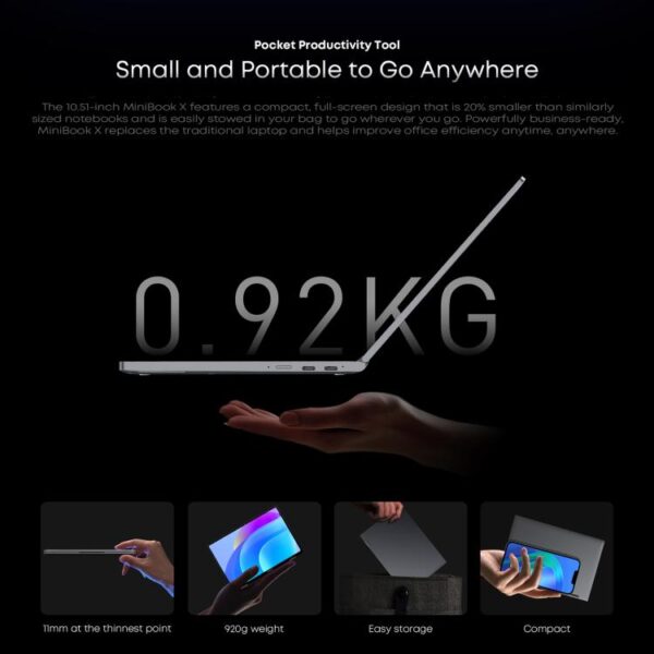 CHUWI MiniBook X Yoga Laptop, 10,51 inch, 16GB + 512GB, Windows 11, Intel Twin Lake N150 Quad Core, EU-stekker - Afbeelding 4