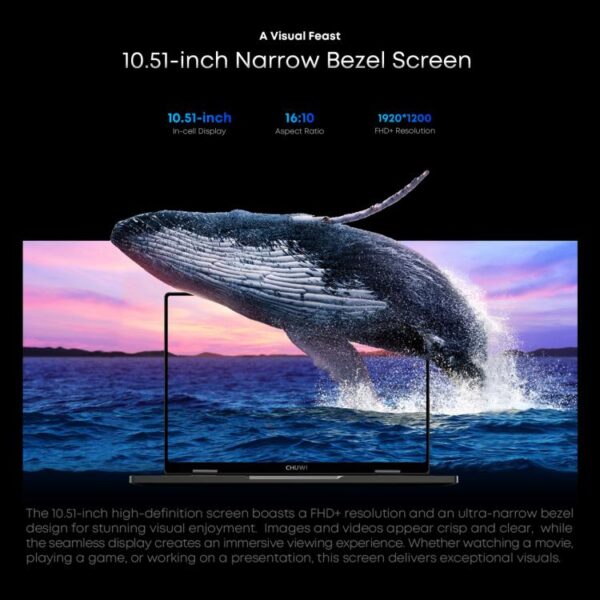 CHUWI MiniBook X Yoga Laptop, 10,51 inch, 16GB + 512GB, Windows 11, Intel Twin Lake N150 Quad Core, EU-stekker - Afbeelding 5