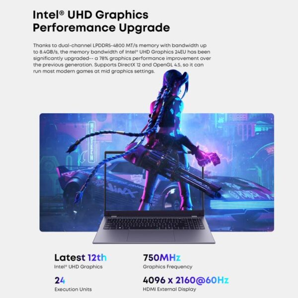 CHUWI GemiBook Plus 15,6 inch laptop, 8 GB + 256 GB, Windows 11 Intel Alder Lake N100 Quad Core, EU-stekker - Afbeelding 8