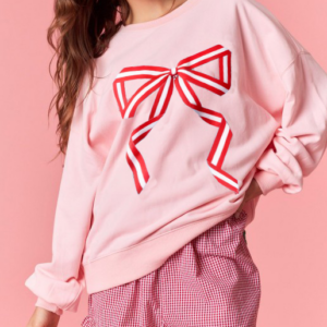 Winter Women Clothing Embroidered Bow Sweater Loose Casual Top Women