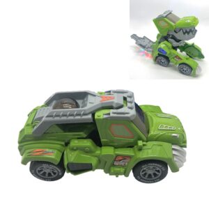 HG-882 Electric Dinosaur Deformation Car Toy Universal Light Music Toy