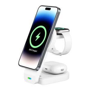 B-23 3 in 1 Foldable Magnetic Wireless Charger Phone Holder, EU Plug, US Plug, UK Plug, AU Plug