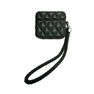 Down Coat Texture PU Earbuds Box PC Case with Lanyard, For AirPods 4, For AirPods Pro 2