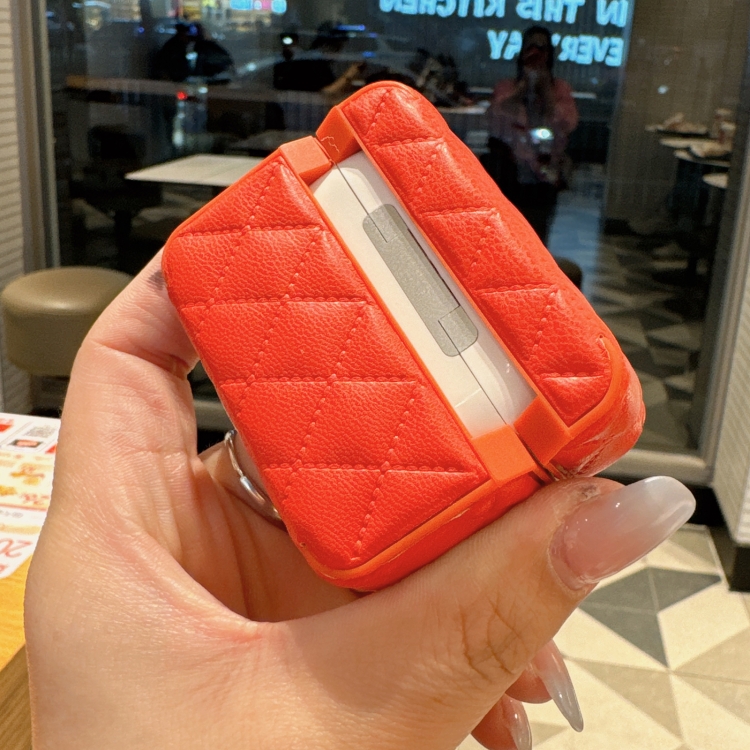 Down Coat Texture PU Earbuds Box PC Case with Lanyard, For AirPods 4, For AirPods Pro 2 - Image 6