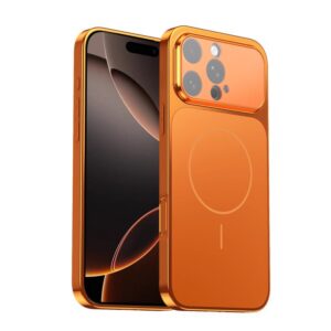 Corning Glass Plating Large Window MagSafe Phone Case, For iPhone 16 Pro Max, For iPhone 16 Pro, For iPhone 16, For iPhone 15 Pro Max