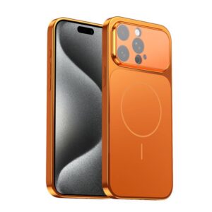 Corning Glass Plating Large Window MagSafe Phone Case, For iPhone 15 Pro, For iPhone 15, For iPhone 14, For iPhone 14 Pro