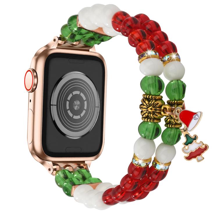 Width 14mm Christmas Beads Chain Watch Band, For Apple Watch 46mm / 49mm / 45mm / 44mm, For Apple Watch 42mm / 41mm / 40mm / 38mm - Image 2