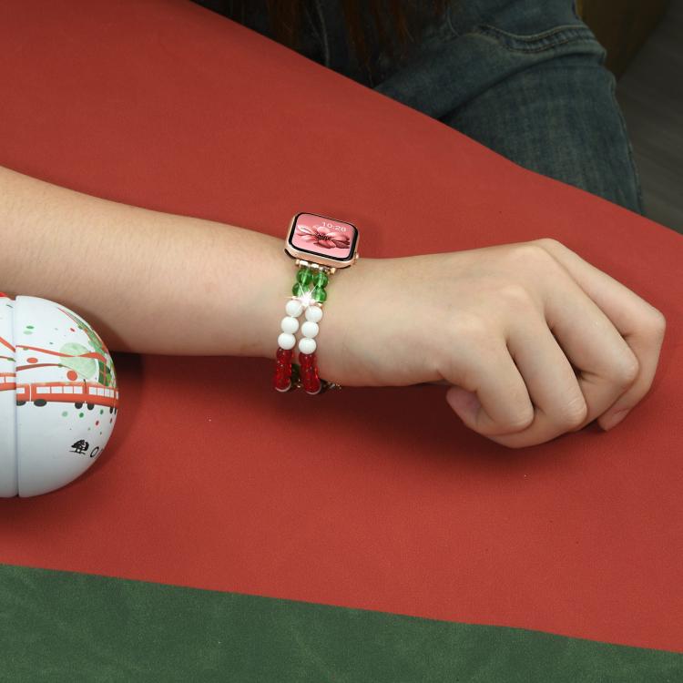Width 14mm Christmas Beads Chain Watch Band, For Apple Watch 46mm / 49mm / 45mm / 44mm, For Apple Watch 42mm / 41mm / 40mm / 38mm - Image 3