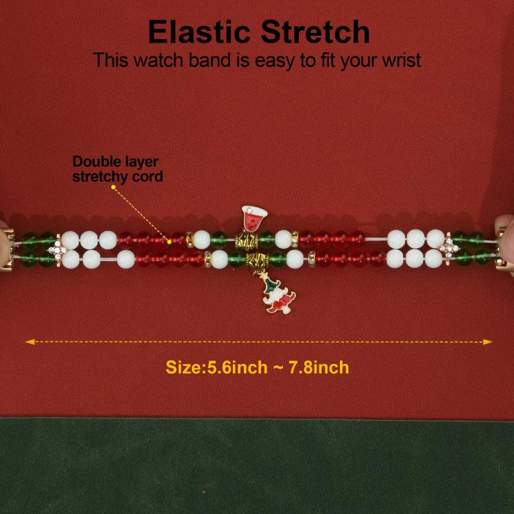Width 14mm Christmas Beads Chain Watch Band, For Apple Watch 46mm / 49mm / 45mm / 44mm, For Apple Watch 42mm / 41mm / 40mm / 38mm - Image 6