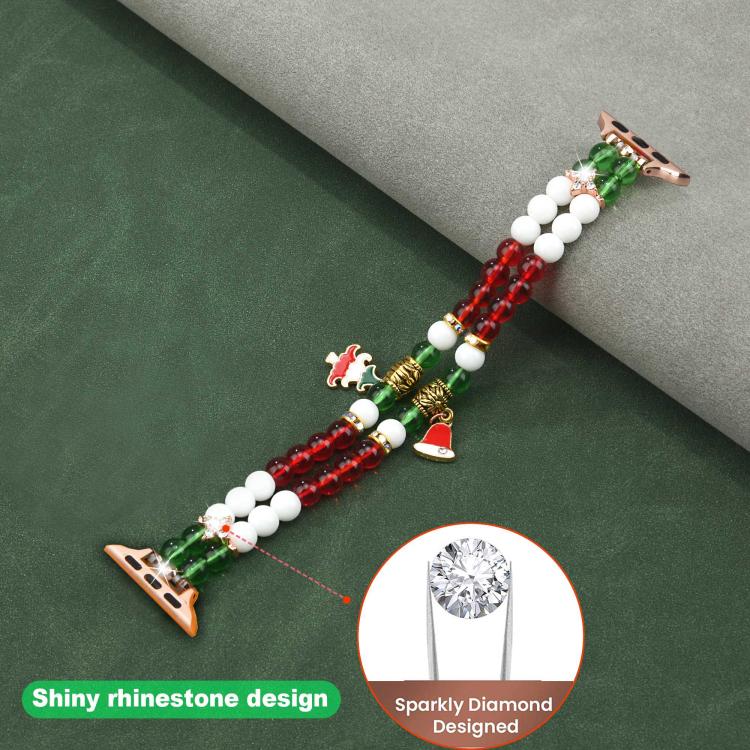 Width 14mm Christmas Beads Chain Watch Band, For Apple Watch 46mm / 49mm / 45mm / 44mm, For Apple Watch 42mm / 41mm / 40mm / 38mm - Image 7