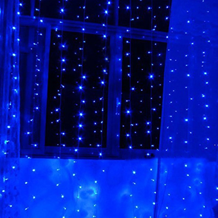 300 LEDs Curtain String Light with End Joint & Multi-function Controller & Memory Waterproof, EU Plug, AC 220V, Blue Light EU Plug... - Image 7