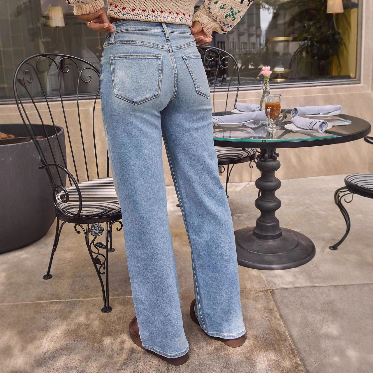 Women Autumn High Waist Retro Loose Wide Leg Jeans Loose Casual Denim Trousers - Image 2