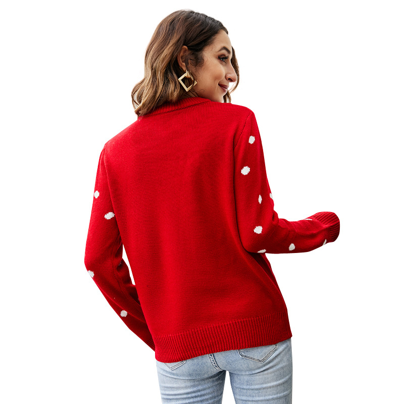Autumn Winter Women Clothing round Neck Long Sleeve Sequined Sweater Pullover Animal Christmas Clothes Sweater - Image 2