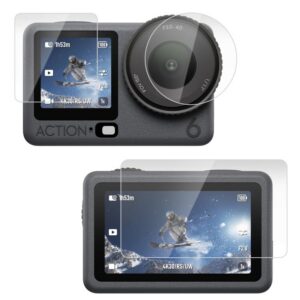 For DJI Osmo Action 6 / 6 Pro PULUZ Lens + Front and Back Screen Tempered Glass Film, Tempered Glass Film